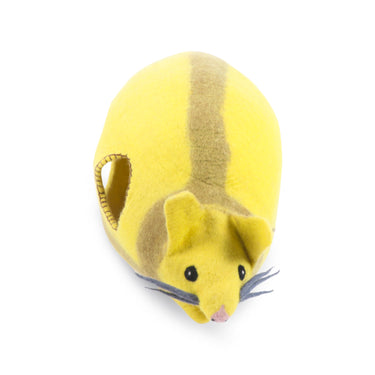 Mouse Shaped Windowed Wool Felt Cat House